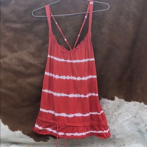 Gap red and white tie dye tank top